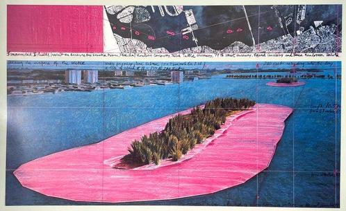 Christo - Surrounded Islands (Miami) - Achenbach licensed, Antiek en Kunst, Kunst | Tekeningen en Fotografie