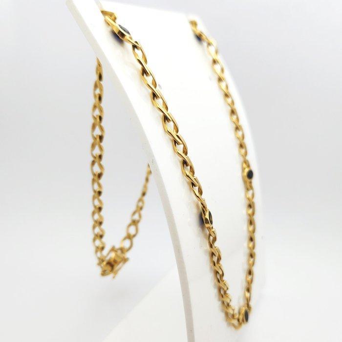 Halsketting - 18 karaat Geel goud - 2.75ct. tw. Saffier, Bijoux, Sacs & Beauté, Colliers