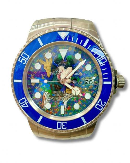 Le Youn - Horloge Murale Style Rolex Mickey Mouse, Antiquités & Art, Art | Peinture | Moderne