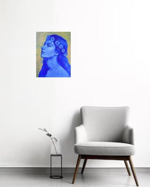 Stephanie van der Klooster - Dreamy Blue, Antiek en Kunst, Kunst | Schilderijen | Modern
