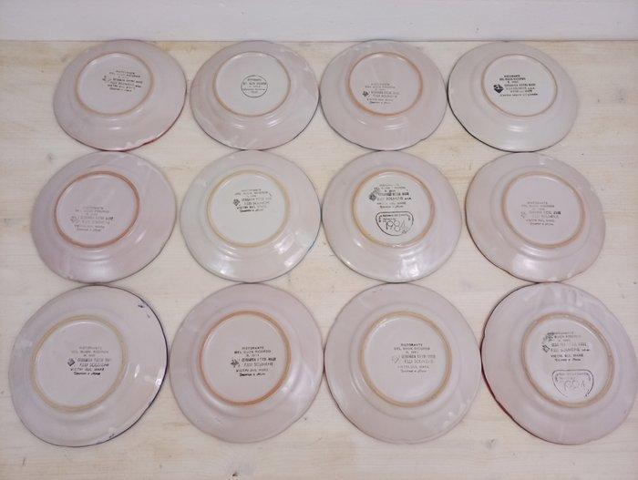 Bord (12) - Dipinto a mano - Aardewerk - Gerecht van goede, Antiek en Kunst, Antiek | Glaswerk en Kristal