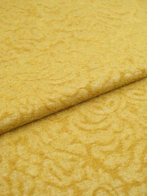Tissu élégant et précieux au toucher velouté jaune ocre -, Antiek en Kunst, Curiosa en Brocante