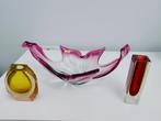 Vase - Verre de Murano - Deux vases et un bol Sommerso, Antiek en Kunst