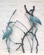 Sculpture, Muurdecoratie reigers - 72 cm - Bronze