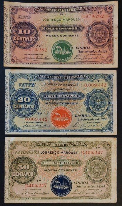 Mozambique. - 10, 20, 50 Centavos - 1914 - Pick 53, 54, 55, Postzegels en Munten, Munten | Nederland