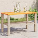 vidaXL Table de jardin beige 70x38x42 cm résine tressée, Verzenden