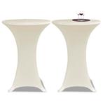 vidaXL Statafelhoes Stretch Ø70cm Crème (2 stuks), Verzenden, Nieuw