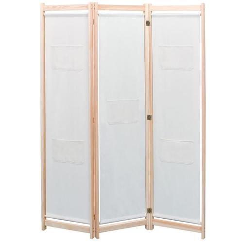 vidaXL Kamerscherm met 3 panelen 120x170x4 cm stof crème, Huis en Inrichting, Woonaccessoires | Overige, Nieuw, Verzenden