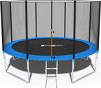 Grote Fitness Trampoline - 374 cm Blauw - Met Net en Ladd..., Kinderen en Baby's, Ophalen of Verzenden, Nieuw