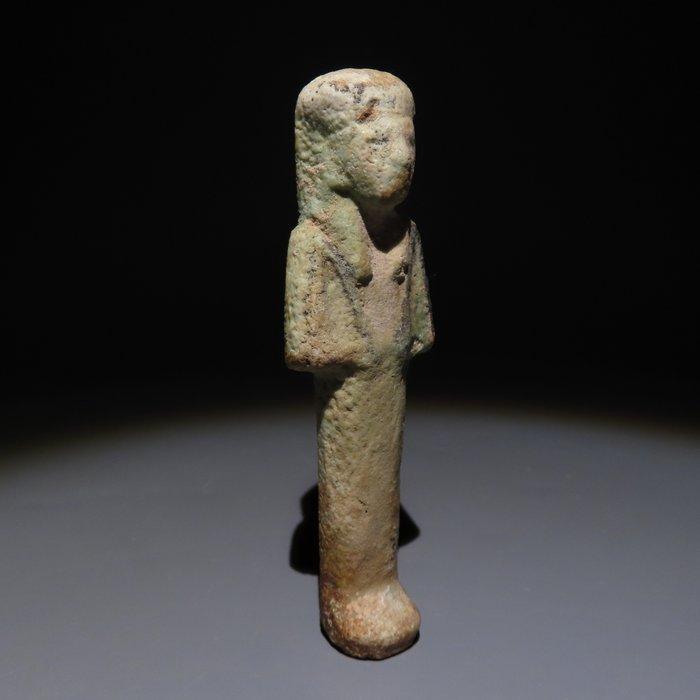 Oud-Egyptisch Faience Ushebti. Derde tussentijdperk,, Verzamelen, Mineralen en Fossielen