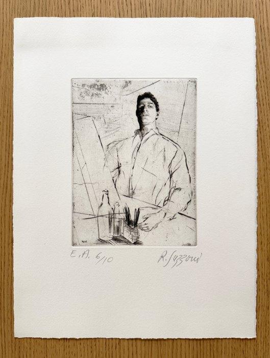 Romain Suzzoni (1950) - Portrait du peintre à latelier, Antiek en Kunst, Antiek | Overige Antiek