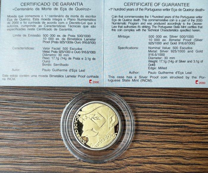 Portugal. 500 Escudos 2000 Centenário de Eça de Queiroz,, Timbres & Monnaies, Monnaies | Europe | Monnaies non-euro