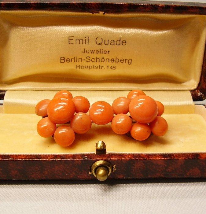 Zonder Minimumprijs - Broche Tombak - 20.00ct. tw. Koraal -, Handtassen en Accessoires, Antieke sieraden