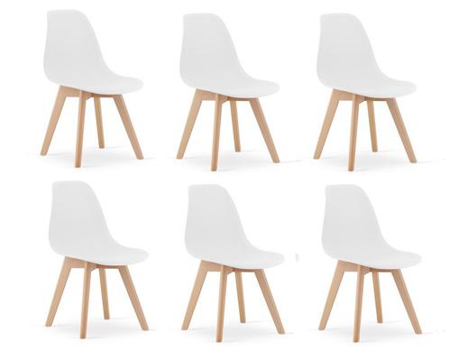 Stijlvolle set van 6 witte eetkamerstoelen KITO - veelzij..., Huis en Inrichting, Stoelen, Wit, Vijf, Zes of meer stoelen, Nieuw