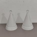 Tafellamp (2) - Glas - 2 vintage opaline lampen