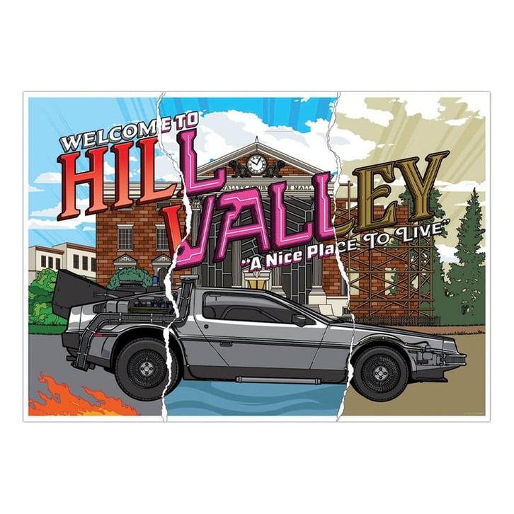 Back To The Future Art Print Hill Valley 40th Anniversary Li, Collections, Cinéma & Télévision, Enlèvement ou Envoi