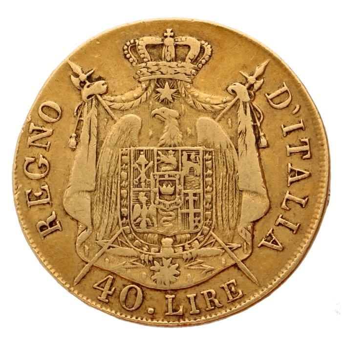 Italië, Koninkrijk (Napoleontisch) Napoleon I. 40 Lire 1808, Postzegels en Munten, Munten | Europa | Niet-Euromunten