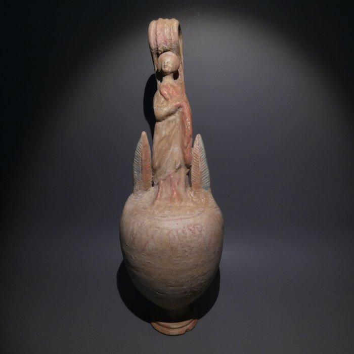 Oud-Grieks, Magna Graecia Terracotta Figuratieve oenochoë., Verzamelen, Mineralen en Fossielen