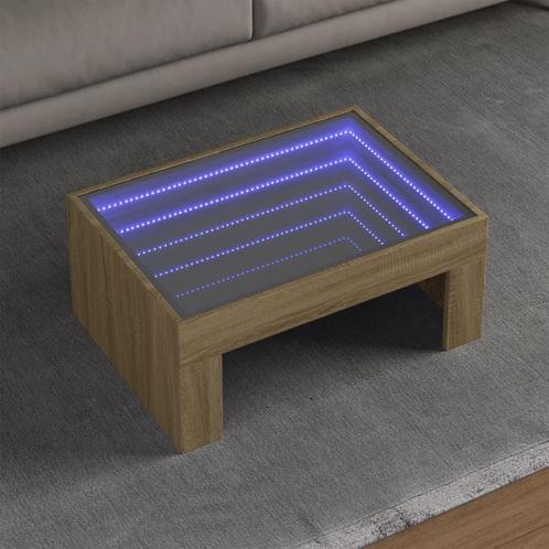 vidaXL Salontafel met Infinity LED 70x50x30 cm sonoma, Huis en Inrichting, Tafels | Salontafels, Nieuw, Verzenden