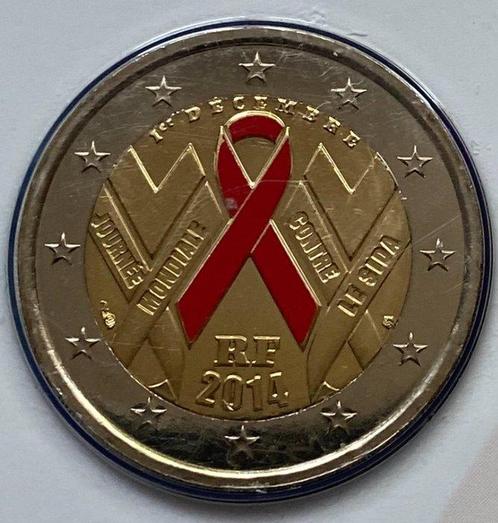 France. 2 Euro 2014 Sidaction (Sans Prix de Réserve), Postzegels en Munten, Munten | Europa | Euromunten