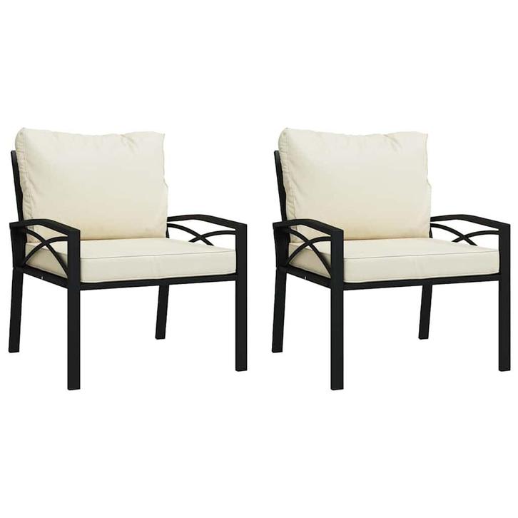 Tuinstoelen Zwart/Zand | Retour Deal | 40% Korting, Tuin en Terras, Tuinstoelen, Nieuw, Metaal, Verzenden