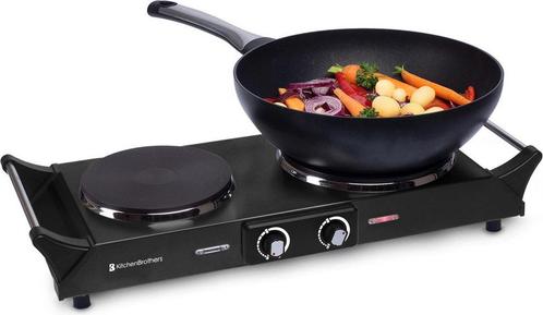Tweedekans | KitchenBrothers Elektrische Kookplaat - 2 Pits, Elektronische apparatuur, Kookplaten, Ophalen of Verzenden
