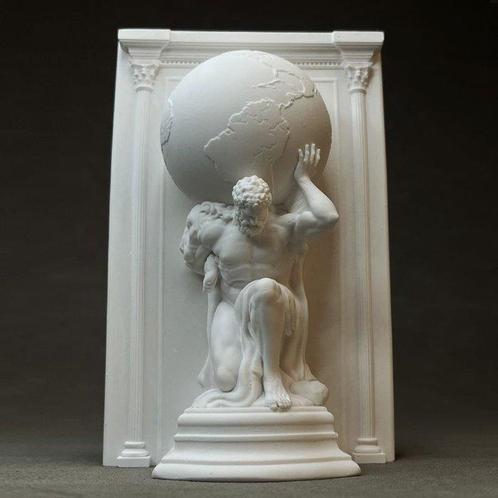 Statue, Hercules - 15 cm - Plâtre, Antiek en Kunst, Antiek | Keramiek en Aardewerk