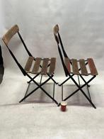 Chaise pliante (2) - Fer, Bois - chaises de bistrot vintage