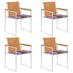 vidaXL Tuinstoelen 4 st met kussens massief acaciahout, Tuin en Terras, Tuinstoelen, Verzenden, Nieuw