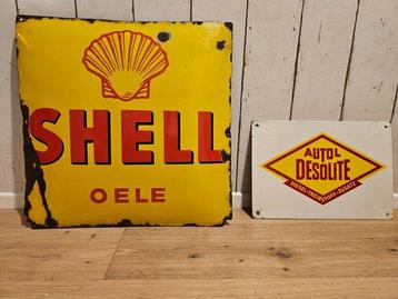Original Shell Emailschild & Desolite Schild - Enseigne en