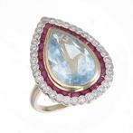 Ring - 14 karaat Geel goud - 8.57ct. tw. Gemengde edelstenen
