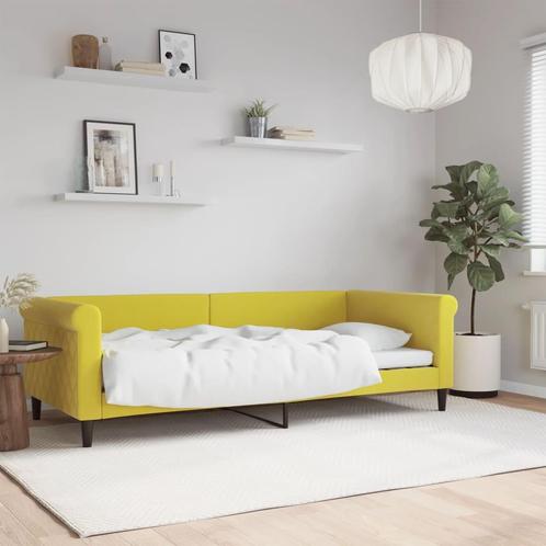 vidaXL Slaapbank 90x200 cm fluweel geel, Huis en Inrichting, Slaapkamer | Bedden, Nieuw, Verzenden