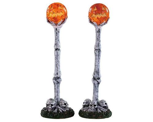 Lemax - Lighted Lantern Bone Post -  Set Of 2 -  B/o (4.5, Divers, Noël, Neuf, Envoi