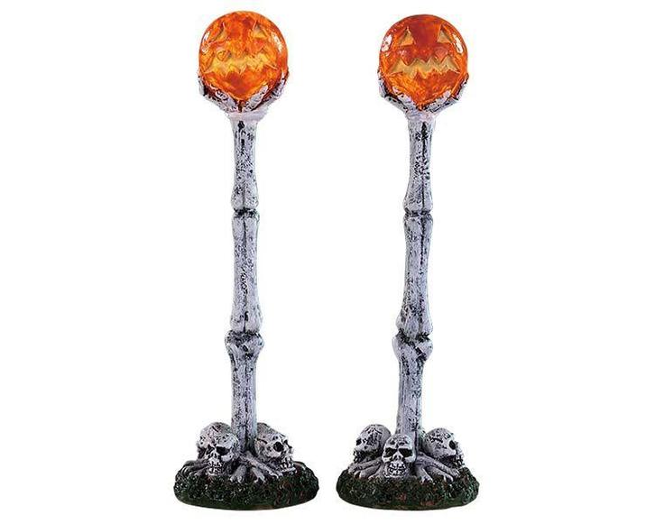 Lemax - Lighted Lantern Bone Post -  Set Of 2 -  B/o (4.5, Diversen, Kerst, Verzenden