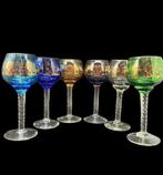 Italian Manufacturer - Wijnglas (6) - Glas, Verguld, Antiquités & Art