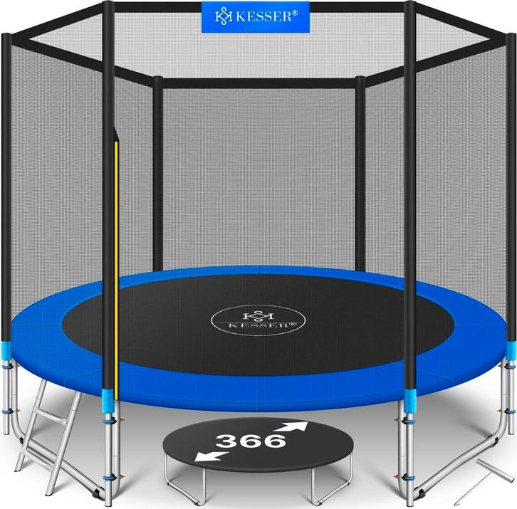 Trampoline - 366 cm - Veiligheidsnet en Ladder - tot 150 kg, Huis en Inrichting, Woonaccessoires | Overige, Verzenden