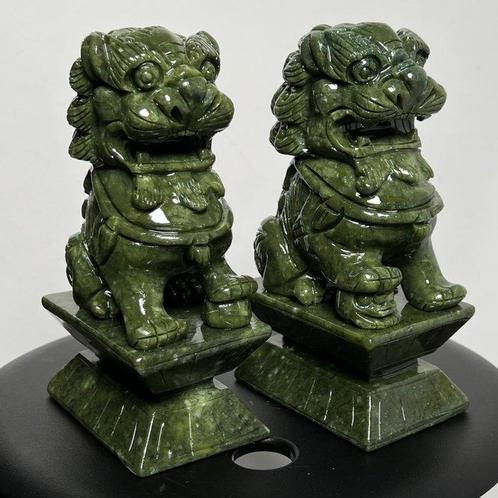 Nefriet Nefriet Jade Fu Dog (Foo Dog) Guardian set - Hoogte:, Antiek en Kunst, Antiek | Overige Antiek