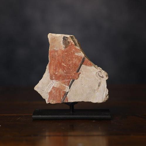 Het oude Egypte, kalksteenfragment met afbeelding van een, Verzamelen, Mineralen en Fossielen