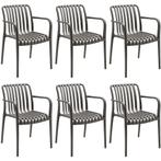 tectake Tuinstoelen Alcudia, weerbestendig, stapelbaar - ant, Verzenden, Nieuw