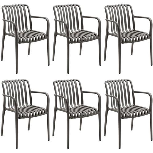 tectake Tuinstoelen Alcudia, weerbestendig, stapelbaar - ant, Tuin en Terras, Overige Tuin en Terras, Verzenden