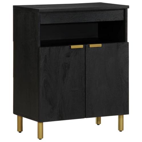 vidaXL Dressoir 60x33x75 cm bewerkt hout zwart, Huis en Inrichting, Woonaccessoires | Cd- en Dvd-rekken, Nieuw, Verzenden