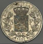 België. Leopold I. 5 Francs 1851 (Zonder minimumprijs), Postzegels en Munten