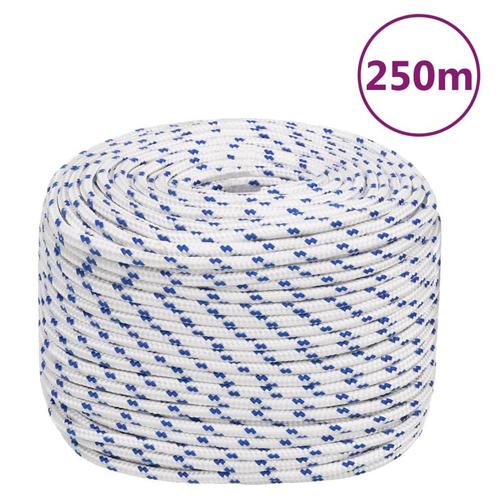 vidaXL Boot touw 6 mm 250 m polypropyleen wit, Doe-het-zelf en Bouw, IJzerwaren en Bevestigingsmiddelen, Nieuw, Verzenden