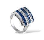 Ring Platina, Platina ring met 0,65 ct diamant en saffier -, Handtassen en Accessoires, Ringen, Nieuw