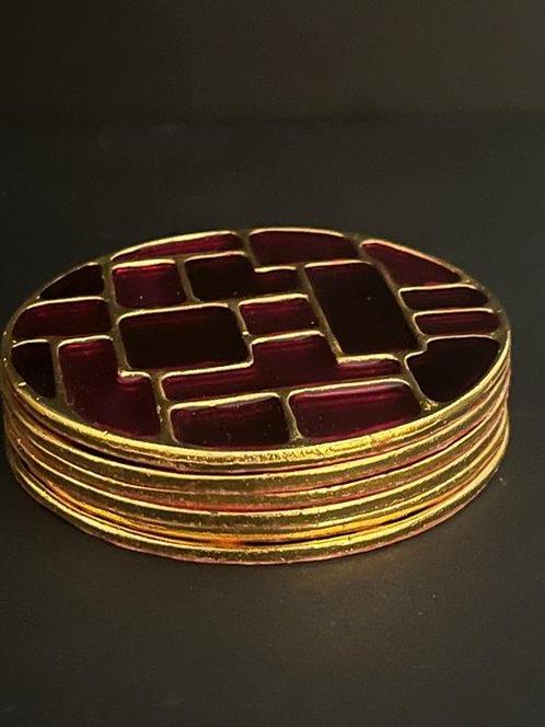 Onderzetter (12) - Onderzetters - Glas, Goud, Metaal, Antiek en Kunst, Antiek | Glaswerk en Kristal