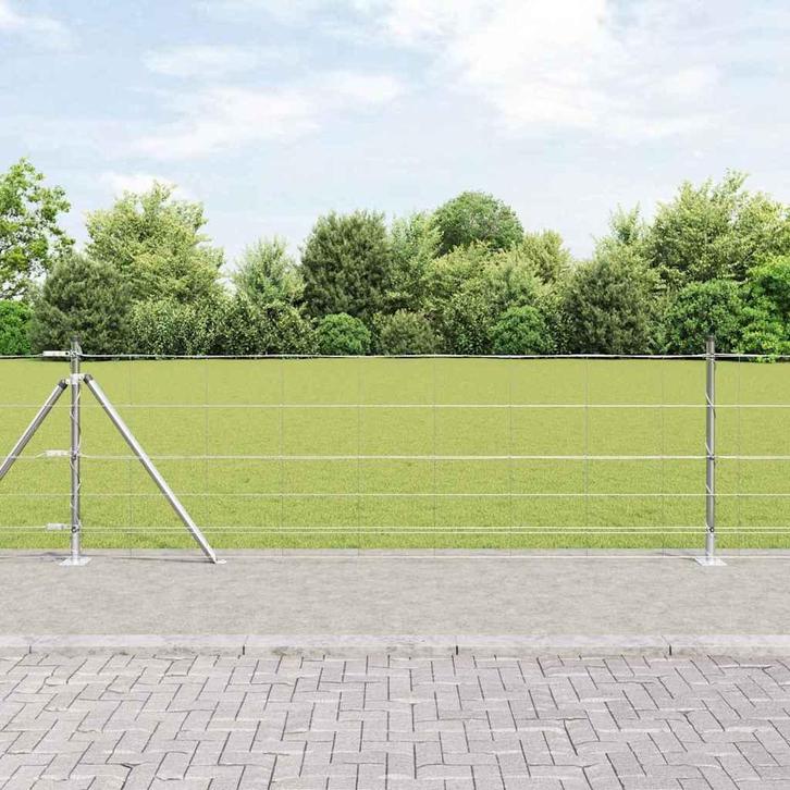 vidaXL Weidehekwerk Zilver 50 x 0.8 m Gegalvaniseerd staal, Tuin en Terras, Tuinhekken en Hekwerk, Nieuw, Verzenden