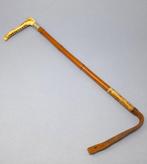 Staf - Hoorn, Metaal, Bamboe, Leder - Rijzweep