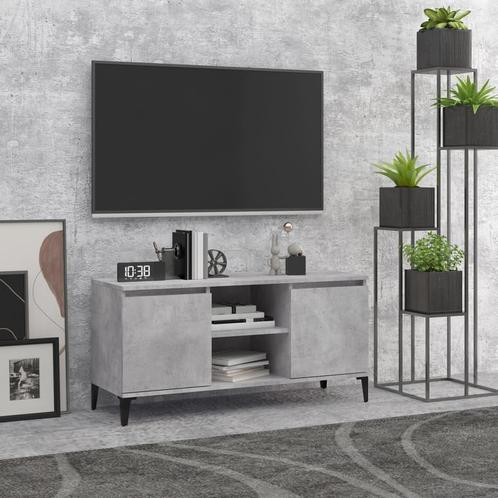 vidaXL Tv-meubel met metalen poten 103,5x35x50 cm betongrijs, Maison & Meubles, Armoires | Mobilier de télévision, Envoi