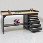 Datona Werkbank PRO - bamboe werkblad - 200 cm - zwart +, Doe-het-zelf en Bouw, Ophalen of Verzenden, Nieuw