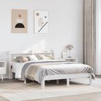 vidaXL Bedframe met hoofdeinde zonder matras 120x200 cm wit, Verzenden, Nieuw